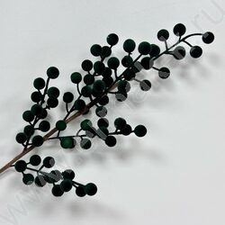 Новогодний сувенир "Ветка с бархатными шарами" 60см. /зеленая NEW | Фото 1