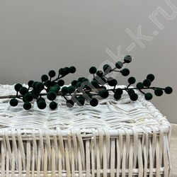 Новогодний сувенир "Ветка с бархатными шарами" 60см. /зеленая NEW | Фото 5