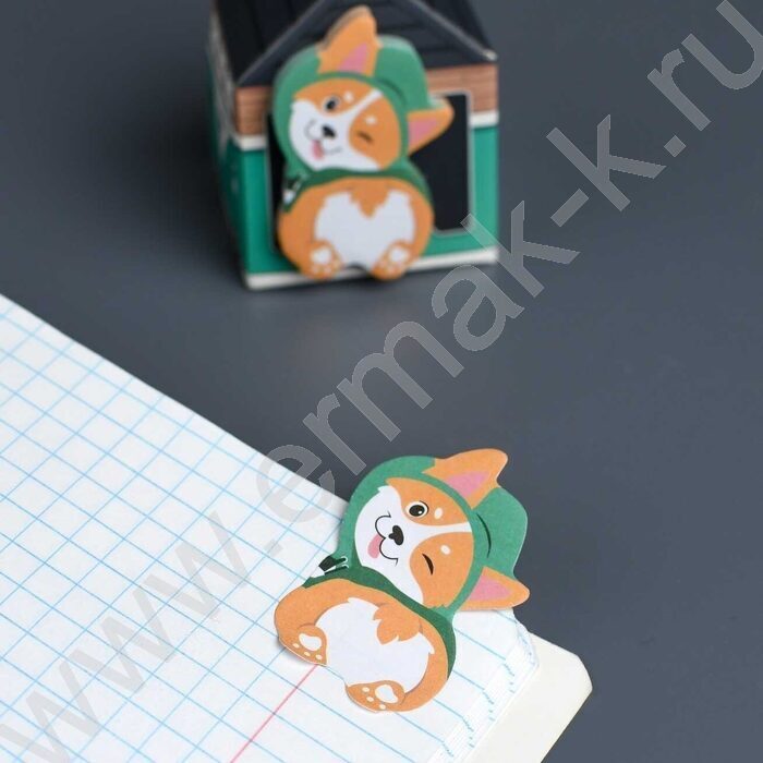 Стикеры-закладки бумажные 25*40мм /40шт В домике.Корги в шапочке /вырубка NEW | Фото 6