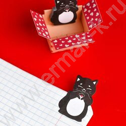 Стикеры-закладки бумажные 25*40мм /40шт В домике.Влюблённый котик /вырубка NEW | Фото 7