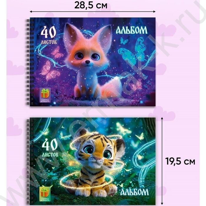 Альбом д/рисования-спираль 40л "Волшебные зверята-1" ассорти NEW | Фото 3
