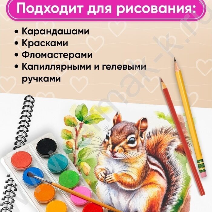 Альбом д/рисования-спираль 40л "Девочки и зверята-2" ассорти NEW | Фото 5