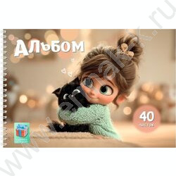 Альбом д/рисования-спираль 40л "Любимые питомцы-1" ассорти NEW | Фото 3