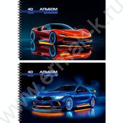 Альбом д/рисования-спираль 40л "Скоростные автомобили-2" ассорти NEW | Фото 1