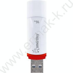 Съемный носитель информации 16GB USB Flash Drive <USB 2.0> белый "Crown" NEW | Фото 2