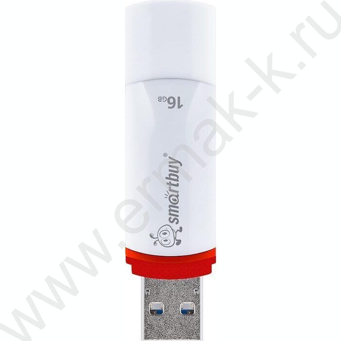 Съемный носитель информации 16GB USB Flash Drive <USB 2.0> белый "Crown" NEW | Фото 2