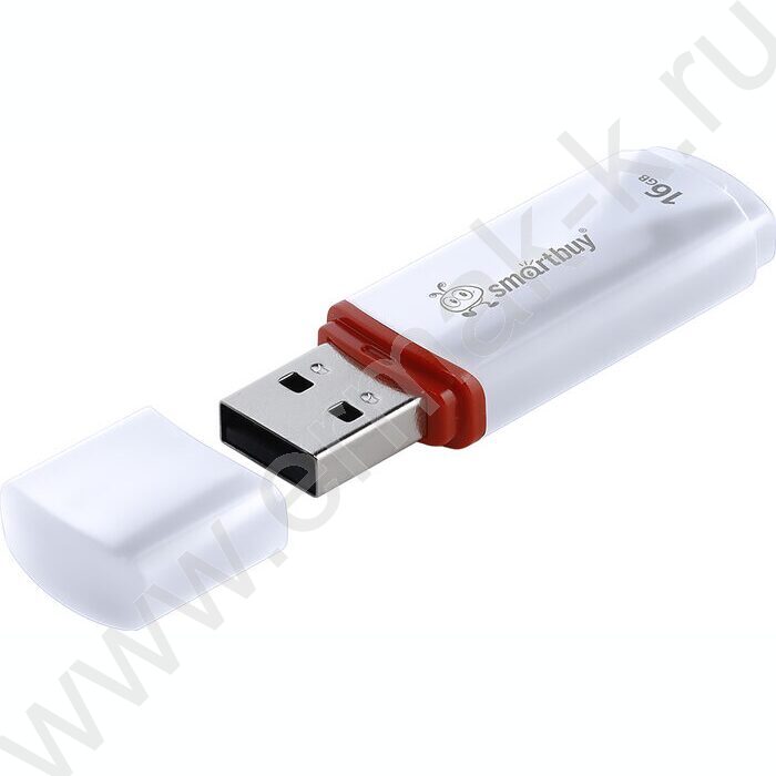 Съемный носитель информации 16GB USB Flash Drive <USB 2.0> белый "Crown" NEW | Фото 3