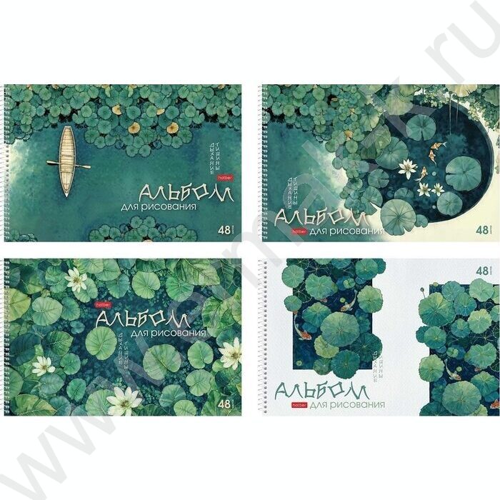 Альбом д/рисования-спираль 48л "Дыхание тишины" /перфорация/тиснение /ассорти NEW | Фото 1