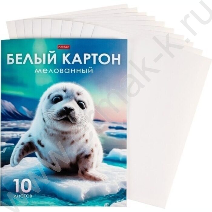 Картон белый А4 10л мелованный "Снежный малыш" NEW | Фото 2