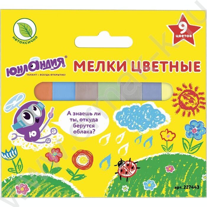 Мел цветной  6шт, квадратный "ЮНЛАНДИК И ОКРУЖАЮЩИЙ МИР" /европодвес NEW | Фото 1