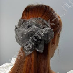 Резинка для волос с блестками, черная NEW | Фото 3