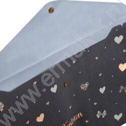 Папка-конверт на кнопке А4 Fashion hearts черный NEW | Фото 2