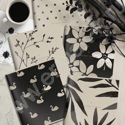 Тетрадь  48л клетка "CONTRAST BEIGE PATTERN" /soft touch,выб. УФ-лак/ ассорти NEW | Фото 1