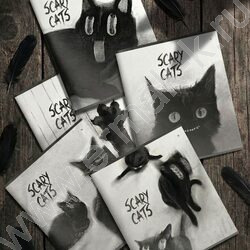 Тетрадь  48л клетка "SCARY CAT" /двойная обложка,soft touch/ ассорти NEW | Фото 1