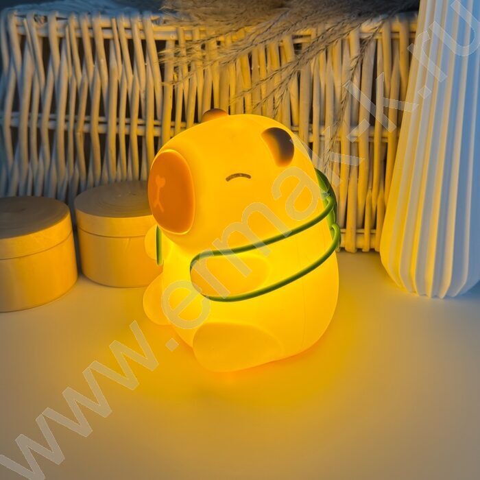 Светильник мягкий силикон, USB, "Капибара" NEW | Фото 5
