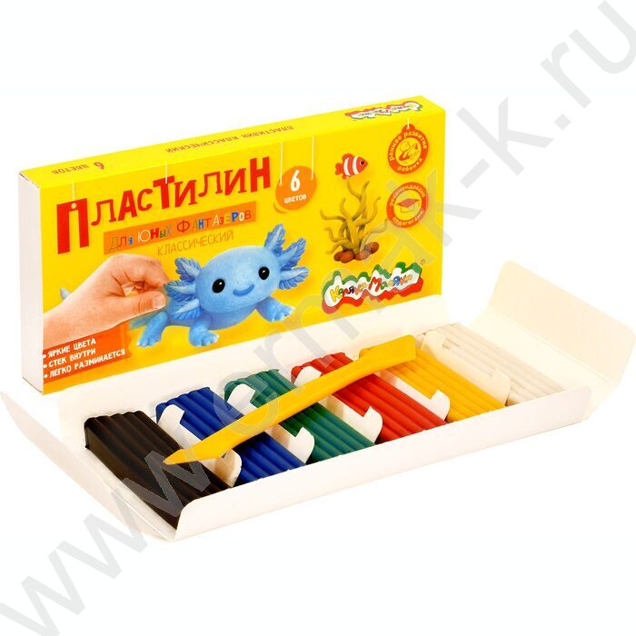 Пластилин   6цв  90г Каляка-Маляка Для юных фантазёров+стек NEW | Фото 3
