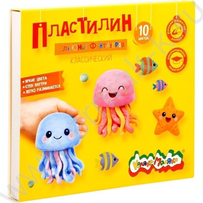 Пластилин  10цв 150г Каляка-Маляка Для юных фантазёров+стек NEW | Фото 1