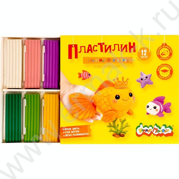 Пластилин  12цв 180г Каляка-Маляка Для юных фантазёров+стек NEW | Фото 2