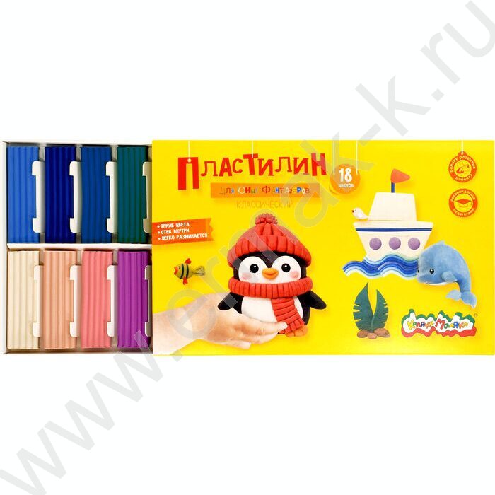 Пластилин  18цв 270г Каляка-Маляка Для юных фантазёров+стек NEW | Фото 2