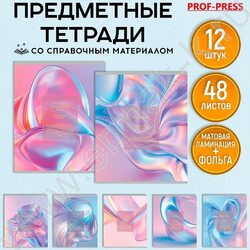 Тетрадь предметная 48л Набор 12шт "Light fluid" /мат.лам,тисн.фольгой/ | Фото 9