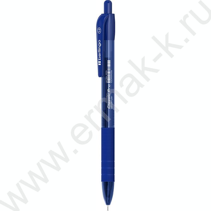 Ручка шар авт синяя 1,0мм "Classic Pro" /резиновый грип /тонированный синий NEW | Фото 1