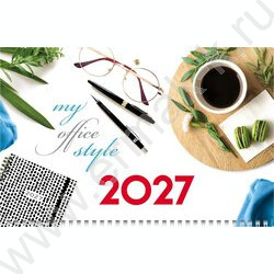 Календарь квартальный на 1-м гребне/3месяца/ 2027г "My office style- Стиль моего офиса" NEW | Фото 1