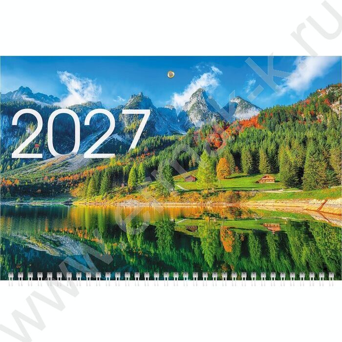 Календарь квартальный на 1-м гребне/3месяца/ 2027г "Великолепные горы" NEW | Фото 1
