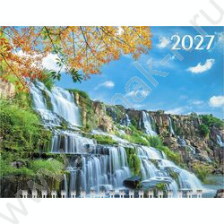 Календарь квартальный на 1-м гребне/3месяца/ 2027г мини "Магия водопада" NEW | Фото 1
