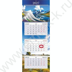 Календарь квартальный на 3-х гребнях/3месяца/ 2027г "Живописные пейзажи" NEW | Фото 2