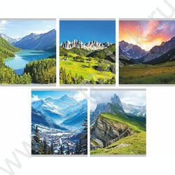 Тетрадь  96л клетка "Природа" /мел.карт. /закруглен.углы /ассорти NEW | Фото 1