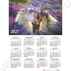 Календарь настенный листовой А2 45*60см 2027г "Знак Года" /с укрупненной сеткой NEW | Фото 1