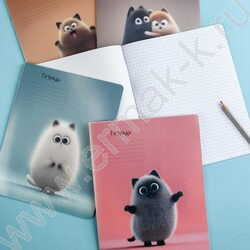 Тетрадь  18л клетка "Котики" /полипропилен/ ассорти NEW | Фото 9