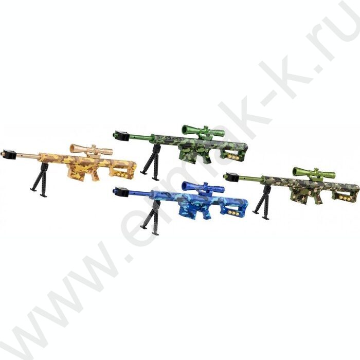 Ручка шар Детская синяя Barrett M82 цветной-милитари корпус /ассорти/, выполнен в форме снайперс NEW | Фото 1
