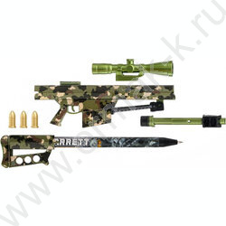 Ручка шар Детская синяя Barrett M82 цветной-милитари корпус /ассорти/, выполнен в форме снайперс NEW | Фото 2