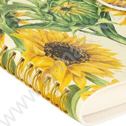 Ежедневник н/дат А6 136л Flora.Подсолнухи /иск.кожа/фиксирующий хлястик:на кнопке NEW | Фото 6