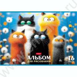 Альбом д/рисования 16л "Мурлыки" /тиснение/ ассорти NEW | Фото 5