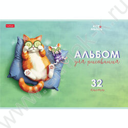 Альбом д/рисования 32л "Кот и мышь" /тиснение/ 5видов NEW | Фото 3