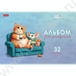Альбом д/рисования 32л "Кот и мышь" /тиснение/ 5видов NEW | Фото 5
