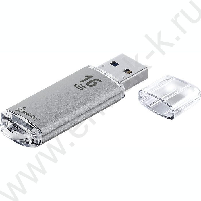 Съемный носитель информации 16GB USB Flash Drive <USB 2.0> серебристый (металл. корпус) "V-Cut" NEW | Фото 2