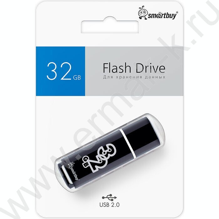 Съемный носитель информации 32GB USB Flash Drive <USB 2.0> черный "Glossy" NEW | Фото 3