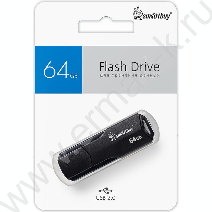 Съемный носитель информации 64GB USB Flash Drive <USB 2.0> черный "Clue" NEW | Фото 5