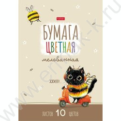 Бумага цв. мелов. А4 10л/10цв ЖЖ-МЯУ NEW | Фото 1