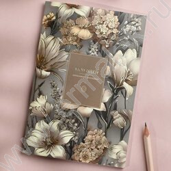 Блокнот  32л 120*185 "Белые цветы" /клетка, мат.лам., тиснение цв. фольгой,мягкий переплёт (2 ск NEW | Фото 7