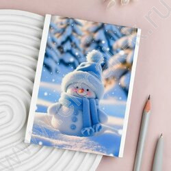 Блокнот  40л А6 "Снеговик" /клетка,глянц.лам.,мягкий переплёт (1 скоба) NEW | Фото 7