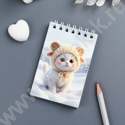 Блокнот  40л А7 спираль "Котенок-барашек" /УФ-лак сплошной/клетка NEW | Фото 7
