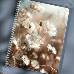 Тетрадь  80л А4 клетка/спираль/пластик обл./ "Воздушные цветы" NEW | Фото 9