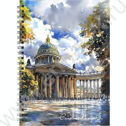 Тетрадь  48л клетка/спираль "Собор"/мат.лам.,выб.УФ-лак/ NEW | Фото 1