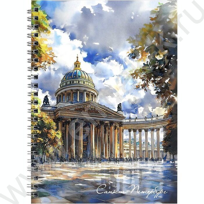 Тетрадь  48л клетка/спираль "Собор"/мат.лам.,выб.УФ-лак/ NEW | Фото 1
