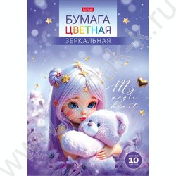 Бумага цв. Зеркальная А4  10л/10цв Лилу NEW | Фото 1