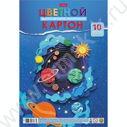 Картон цв. мелов.двухсторонний А4 10л/10цв Яркая галактика NEW | Фото 1